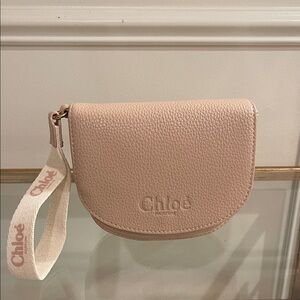 Chloe Pink Leather Wristlet Bag